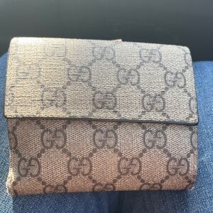 Gucci Beige and Brown Monogram Wallet